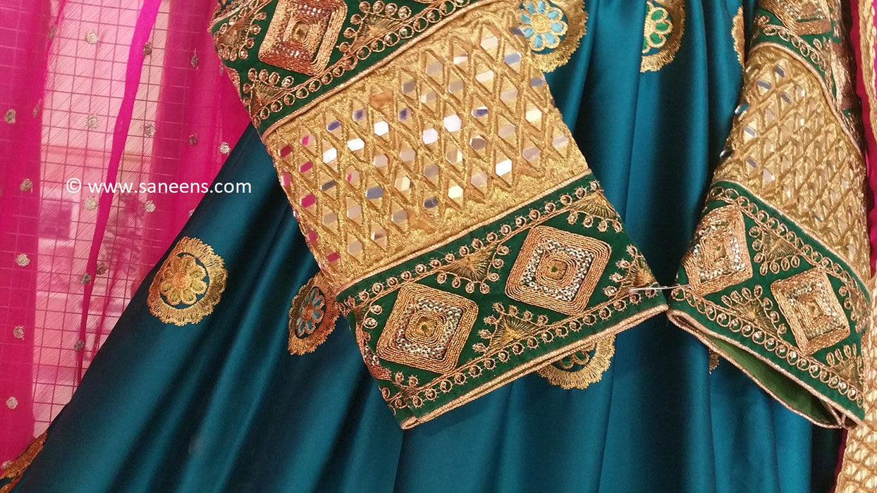 traditional  afghan saneens clothes in pink color
