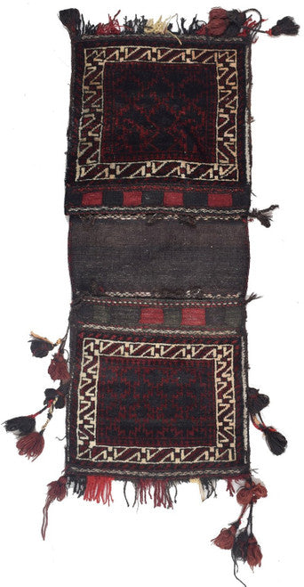 Afghan Hand Knotted Saddle Bag By Pashtun Artisan Woolen Area Rug