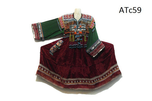 Baloch Trible Maroon Velvet Frock