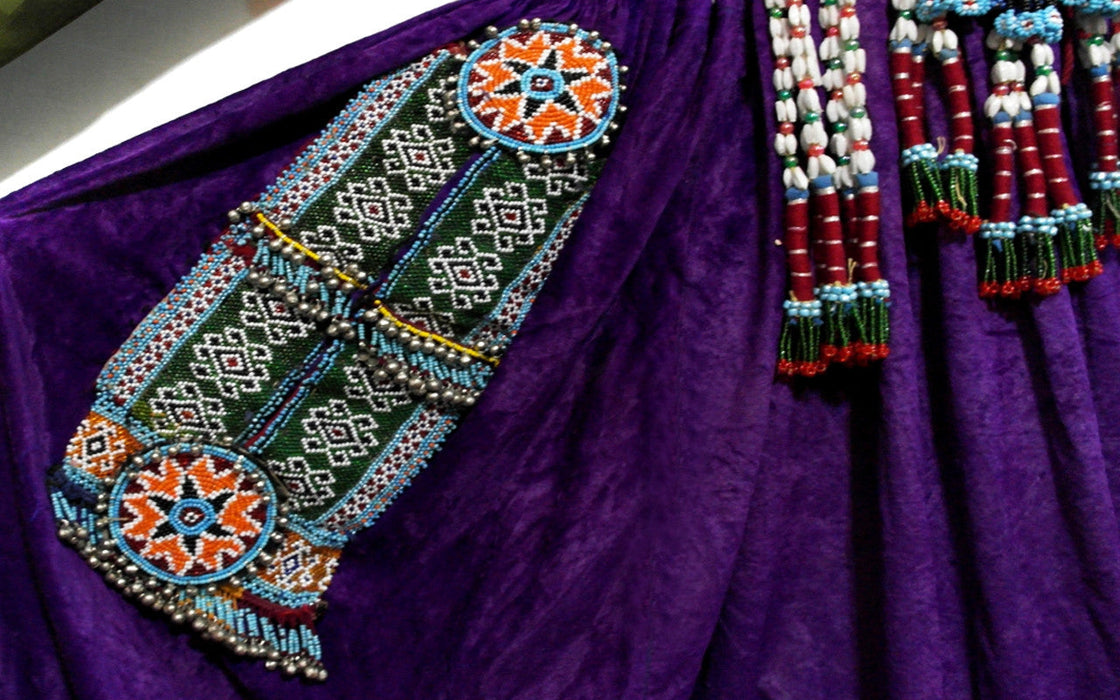 tribal artwork clothes dress, traditional muslim pashtun clothes beaded pocket