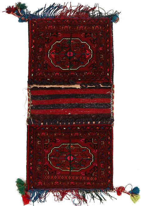Hand Knotted Afghan Saddle Bag Pashtun Traditional Crafts