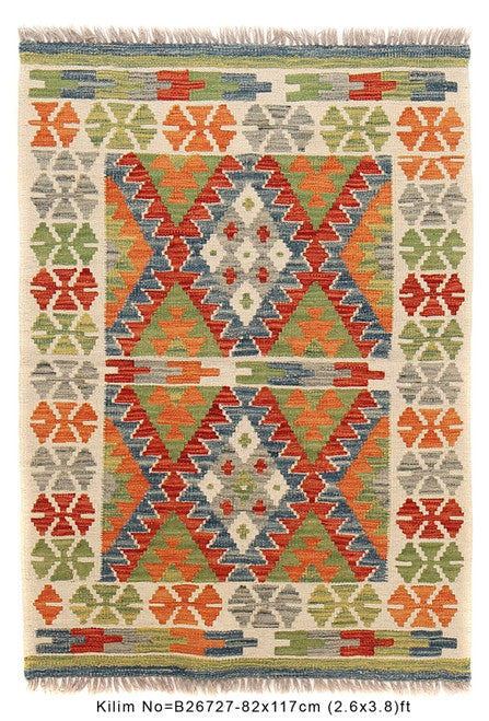 Afghan Artisan Chobi Kilim Rug Handwoven Modern Design