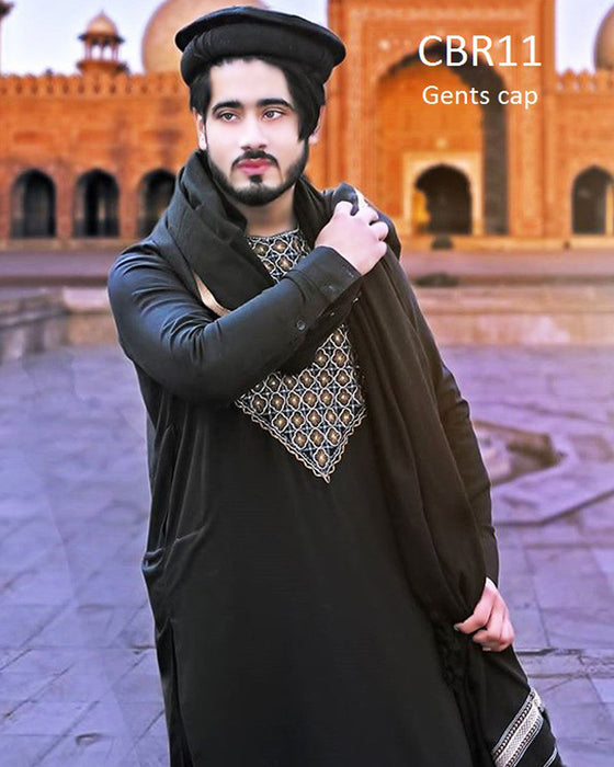 Afghan Kuchi Men Dress With Matching Shawl And Pakol
