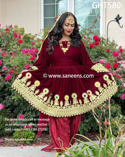 Afghan Red Gown Dress