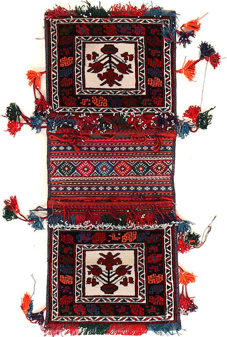 Cultural Heritage Meets Craftsmanship Pashtun Hand-Knotted Saddle Bag