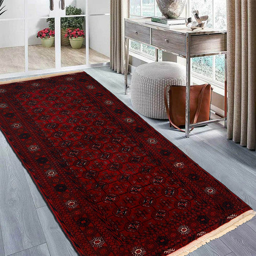 Pashtun Traditional Hand woven Afghan Bokhara Wool Runner Rug