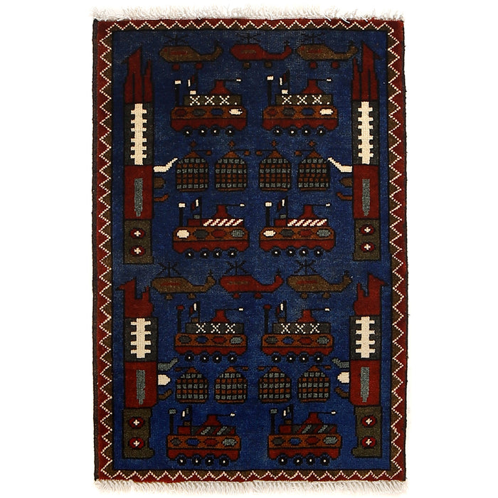 Afghan War Symbol weapons Carpet 2.8x1.9 ft
