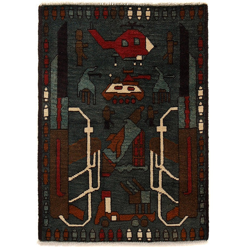 Afghan War Rug Hand Made Pashtun Traditional War Rug For Home Decore