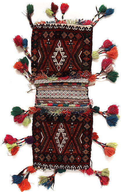 Elegance in Tradition Hand Knotted Afghan Saddle Bag