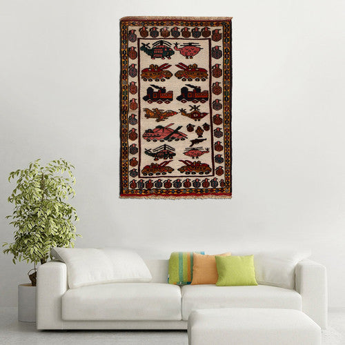 War Rug Hand Made Traditional Crafts Afghan Rug For Home Décor
