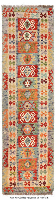 Handmade Afghan Wool Runner Rug Featuring Traditional Pashtun Craftsmanship