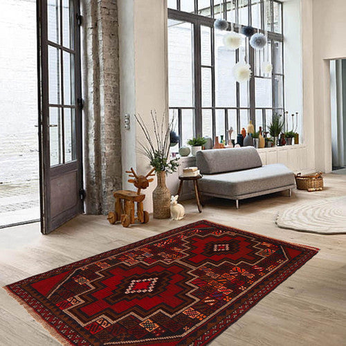 Unique Afghan Balochi Hand Knotted Wool Rug for Adding Character to Any Room Interior
