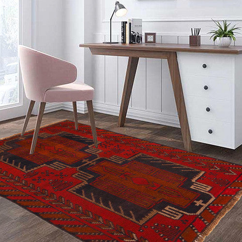 Exquisite Afghan Balochi Wool Rug Hand Knotted with Love by Afghan Women
