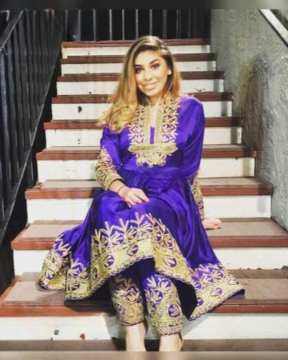 blue afghani dress Royal Blue Afghan Dress: Gold Embroidery, Jewelry Set
