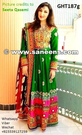 Afghani Dress In Green Color Seeta Qasemi Afghanistan Singer Clothes