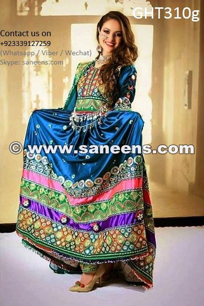 Muslim Dress In Teal Color With Beautiful Mirrors Embroidery Work