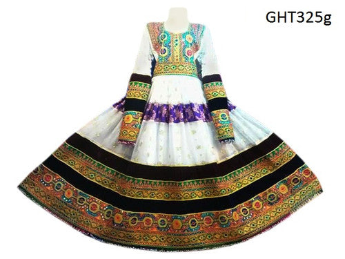White Color Afghan Clothes Muslimah Fashion