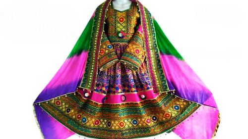 Afghan Traditional Dress In Choli Cloth With Beautiful Embroidery Work