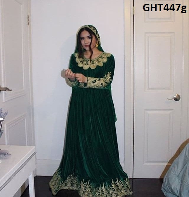 Dark Green Velvet Afghani Dress XX Large Dark Green Velvet Afghani Dress XX Large