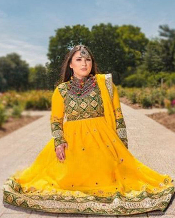 afghan clothes  yellow color