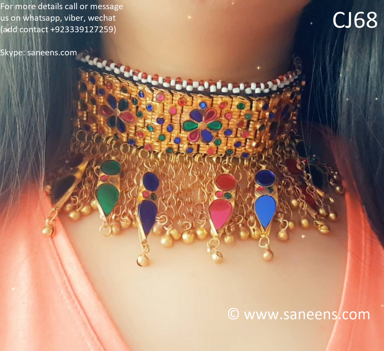 New afghan simple golden choker for girls