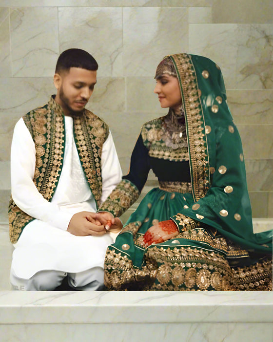 New arrivals for afghan fashion kuchi tribal boho couple clothes for nikkah