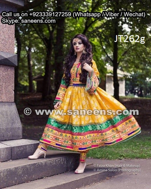 Afghan Long Gown Yellow Dress