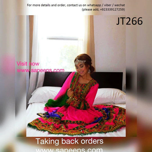 Hand Embroidered Traditional Afghan Bridal Dress