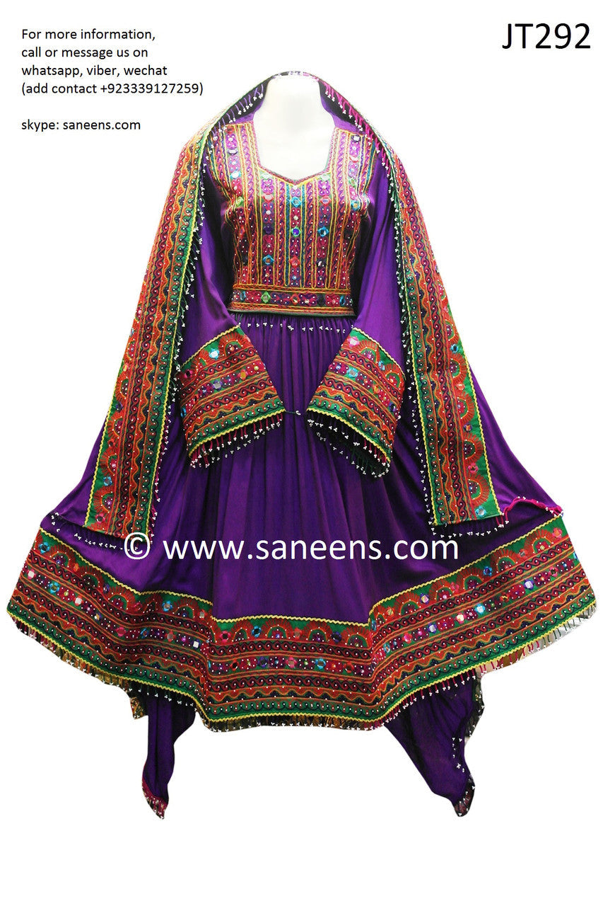 Afghan Clothes in Purple Color Pathani Dress Hijab Fashion Online x Large