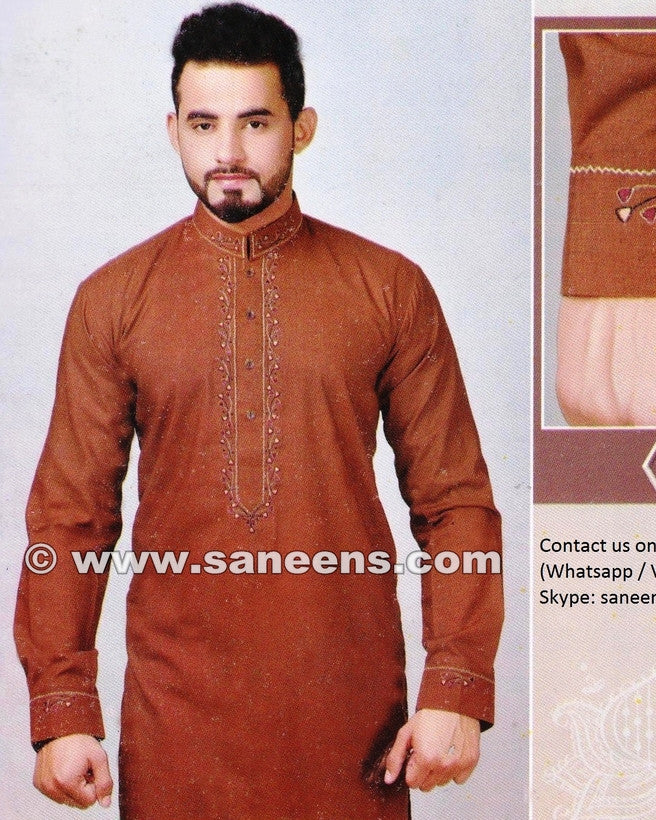 Afghan Men's Outfit  Dark Brown Burgundy Traditional Attire | Handcrafted  Gents Dress  saneens.com