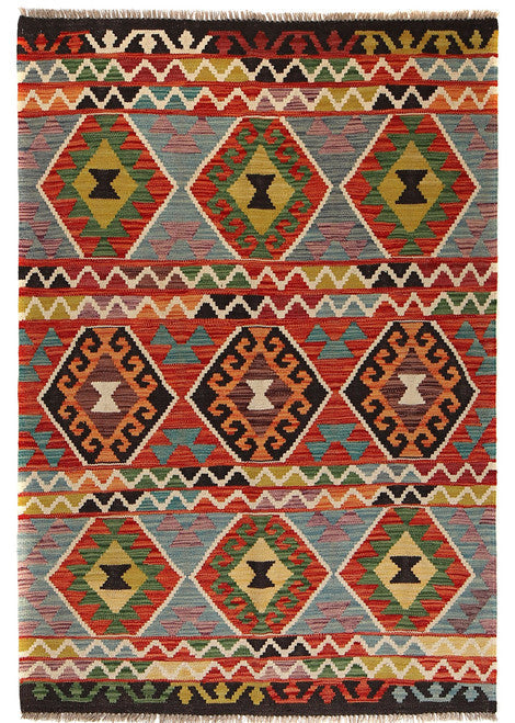 Premium Afghan Chobi Kilim Wool Rug Handmade Boho Area Rug for Modern Homes