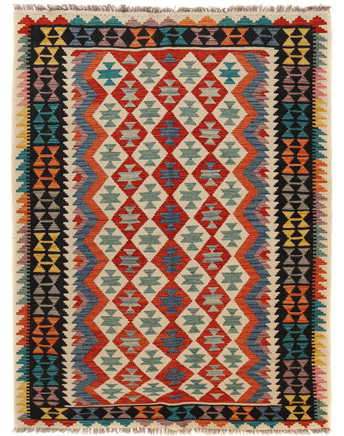 Afghan Chobi Kilim Wool Rug Unique Handwoven Boho Style Area Rug for Living Room