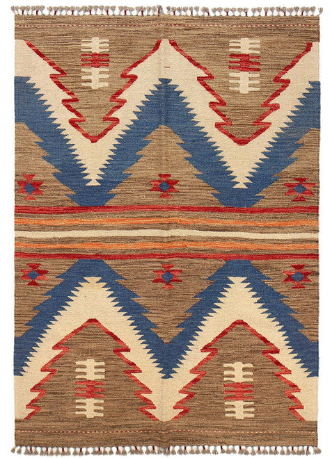 Afghan Chobi Kilim Wool Rug Elegant Boho Area Rug for Living Spaces