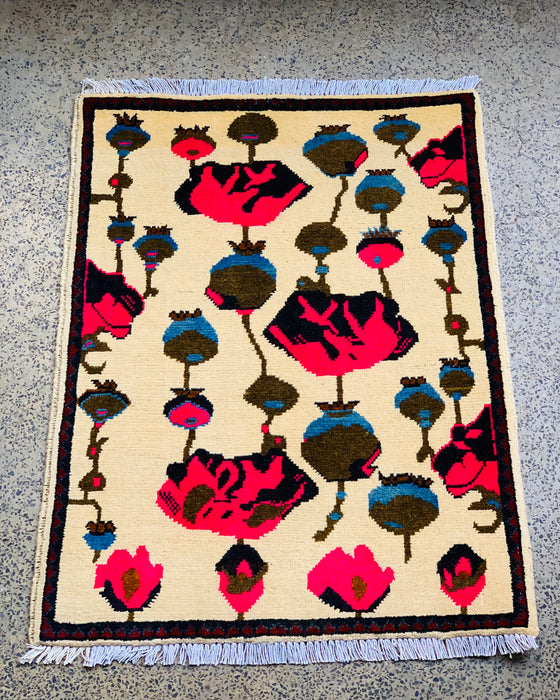 Afghan War Story Rug 2.6x2 ft