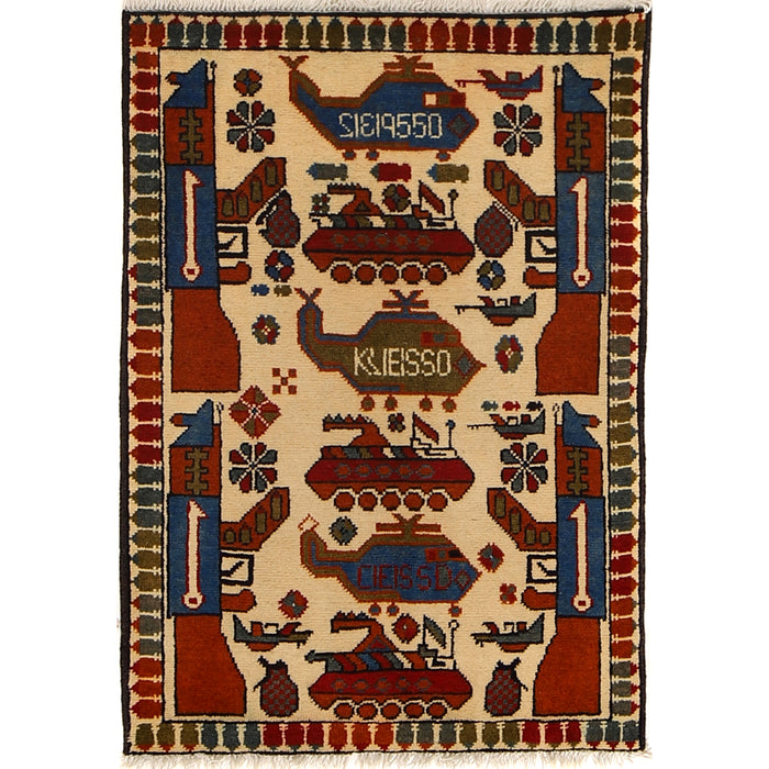 Cultural Weapons Heritage Battle Rug 2.9x2 ft