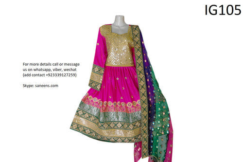 Afghan Bridal Mirror Embroidered Dress