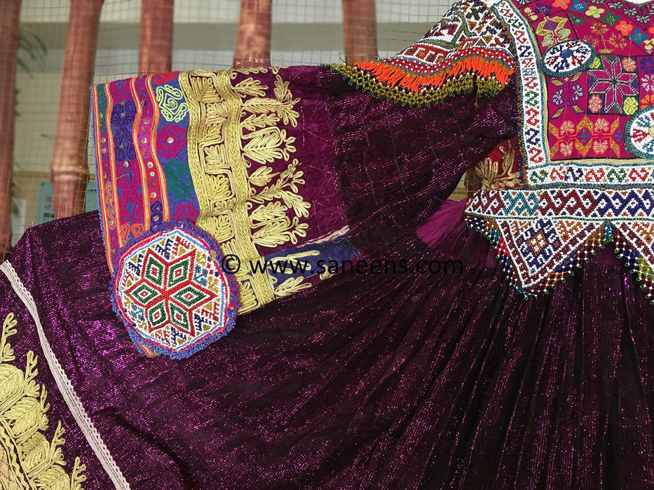 kuchi vintage dress with beads and embroidery work