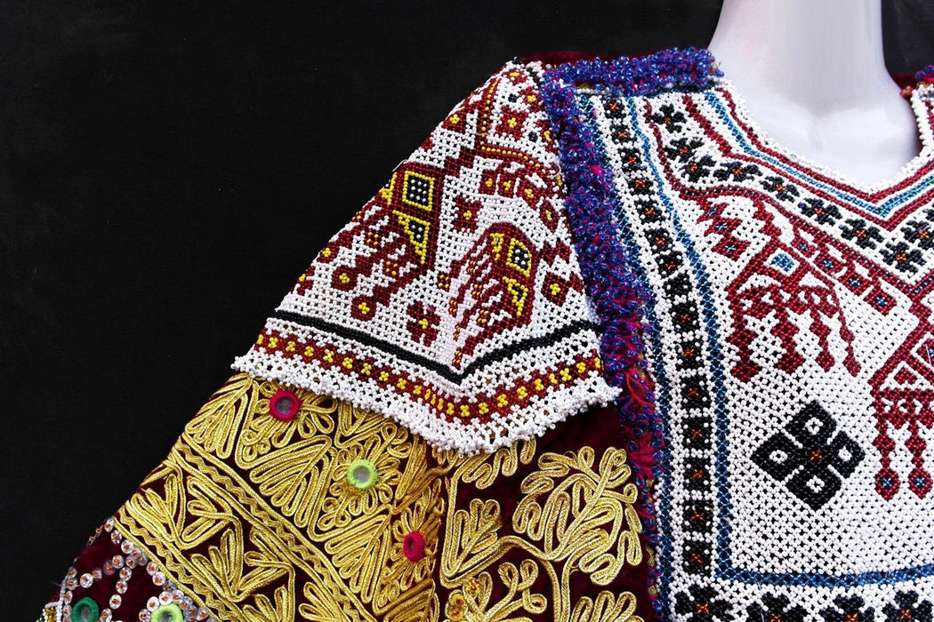 kuchi tribal vintage outfit, afghani dress