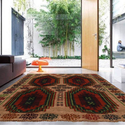 Authentic Afghan Wool Rug with Baloch Design Handcrafted by Women Artisans