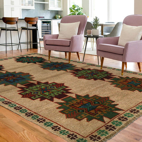 Authentic Wool Rug from Afghanistan with Traditional Baloch Patterns