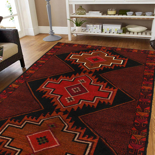 Baloch Afghan Wool Rug Hand Knotted Artisan Tribal Art