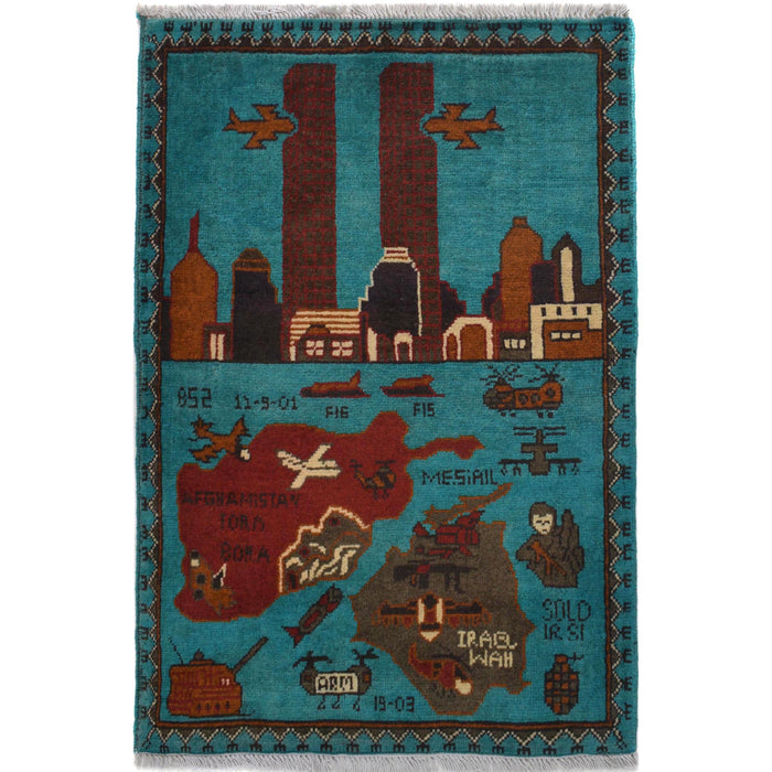 Heritage 9/11 Story Rug Afghan 3x2 ft