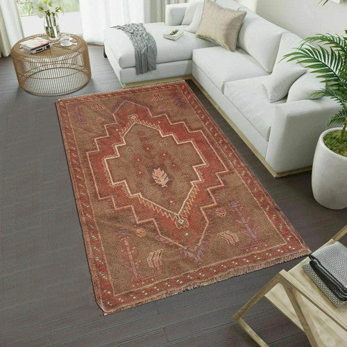Pashtun Hand Knotted Authentic Afghan Overdyed Rug