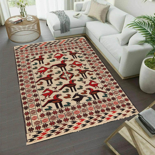 Luxurious Afghan Soumak Kilims Hand Knotted with Intricate Patterns