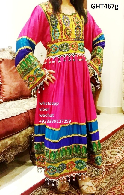 Traditional Afghan Clothes In Pink Color Pashtun Singer Fashionable Dress