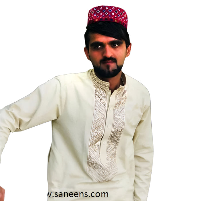 New afghan hard embroidery dress for men