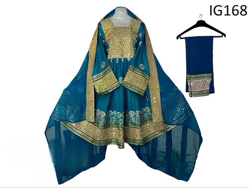 Teal Kuchi Dress – Handmade Frock