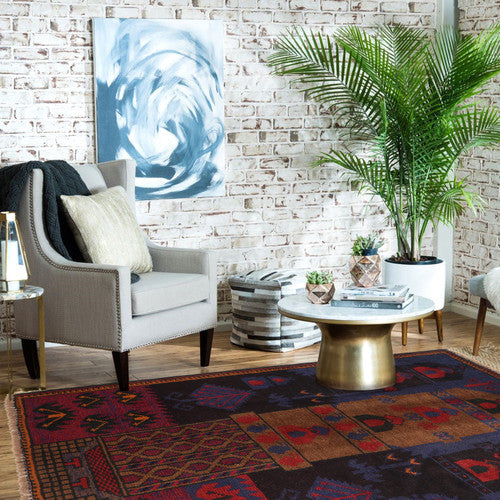 Hand Knotted Afghan War Rug Traditional Wool Pictorial Rug