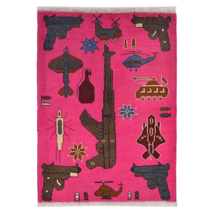 Tribal Heritage Battle AK-47 Carpet 2.8x2 ft
