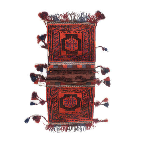 Hand Knotted Afghan Saddle Bag Tradition of Elegance